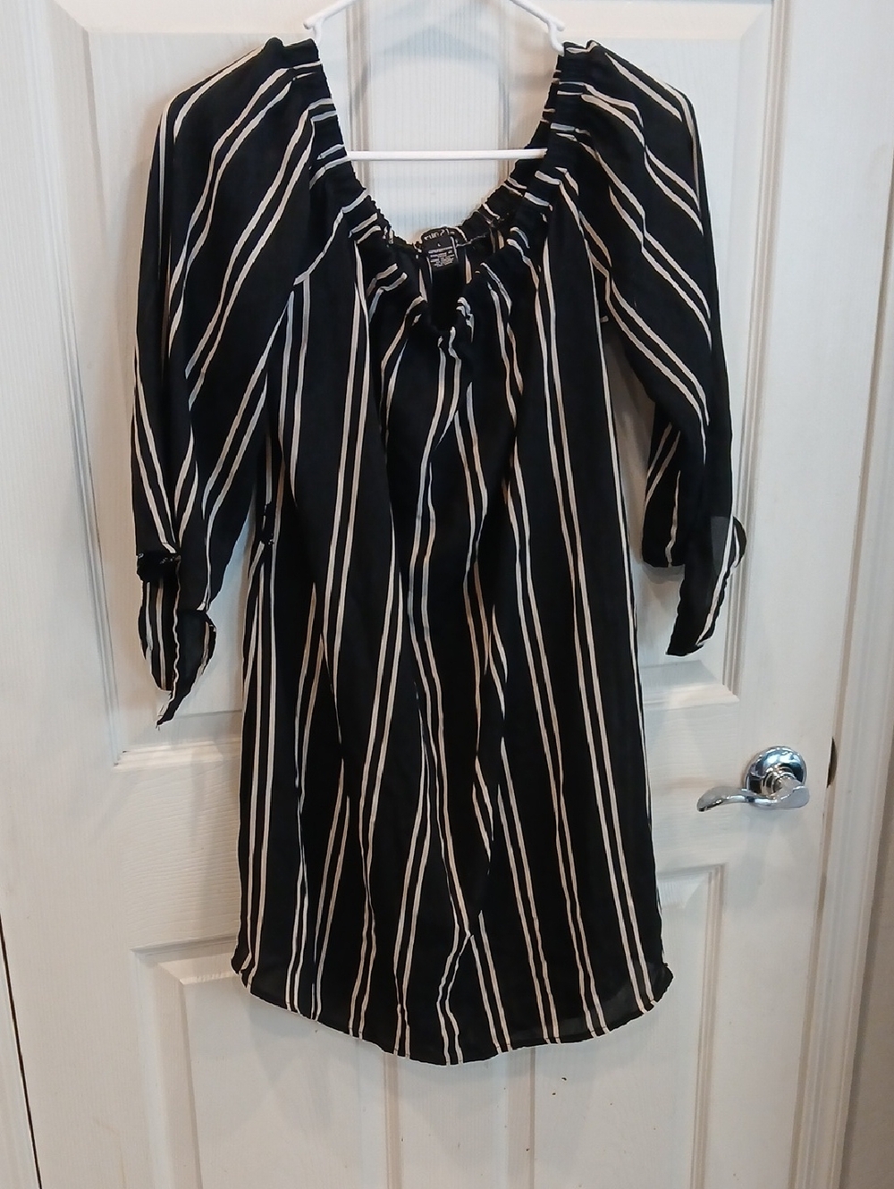 5/25 Rue21 Black and White Striped Mini Dress